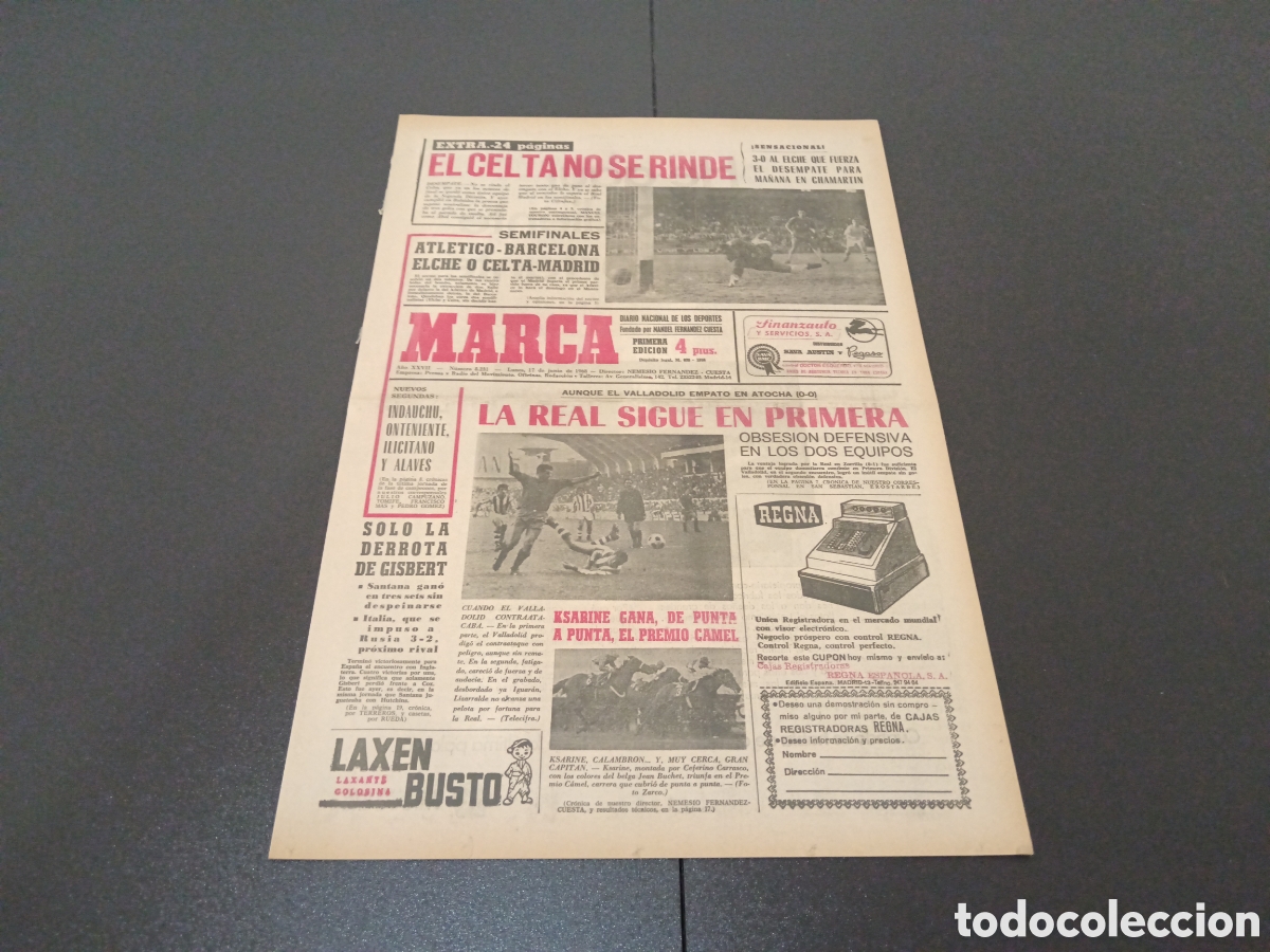 Coleccionismo deportivo: MARCA 17/06/1968 - Foto 1