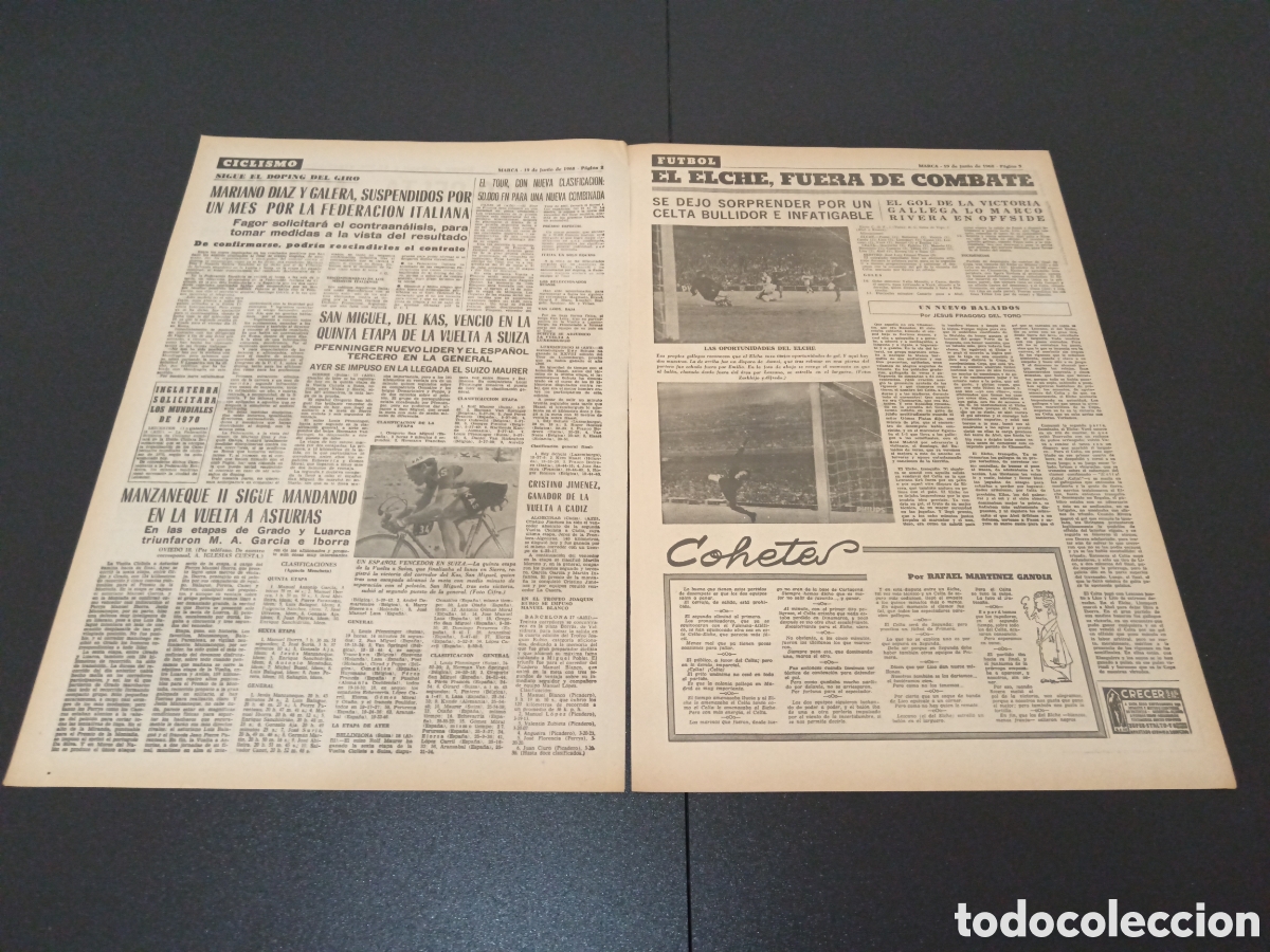 Coleccionismo deportivo: MARCA 19/06/1968 - Foto 2