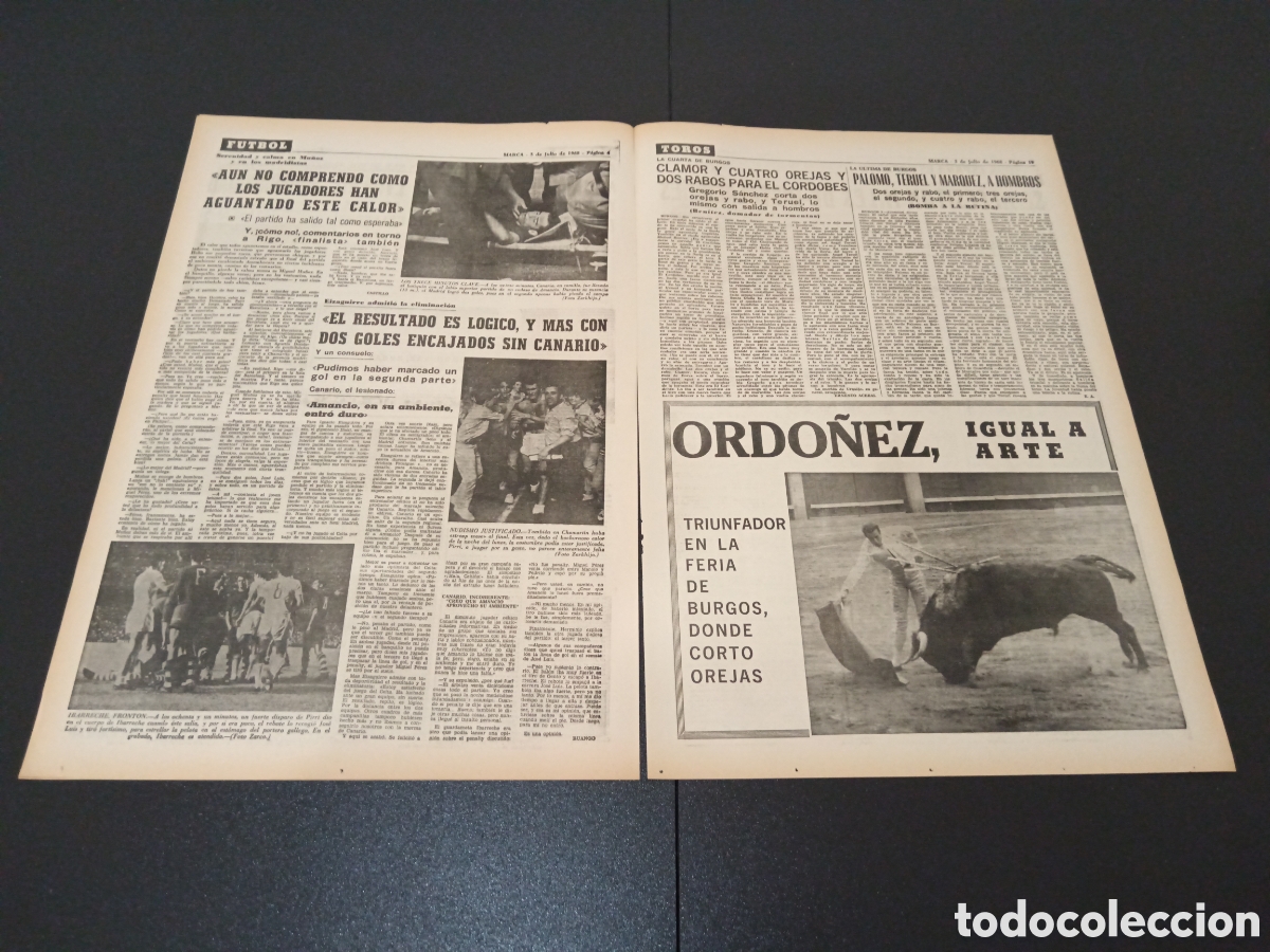 Coleccionismo deportivo: MARCA 03/07/1968 - Foto 3