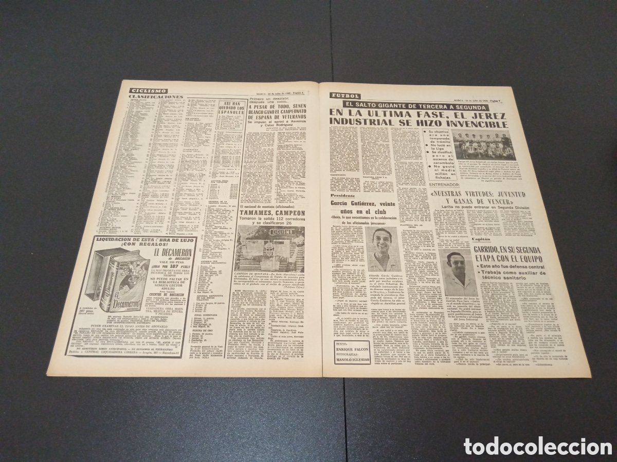 Coleccionismo deportivo: MARCA 22/07/1968 - Foto 3