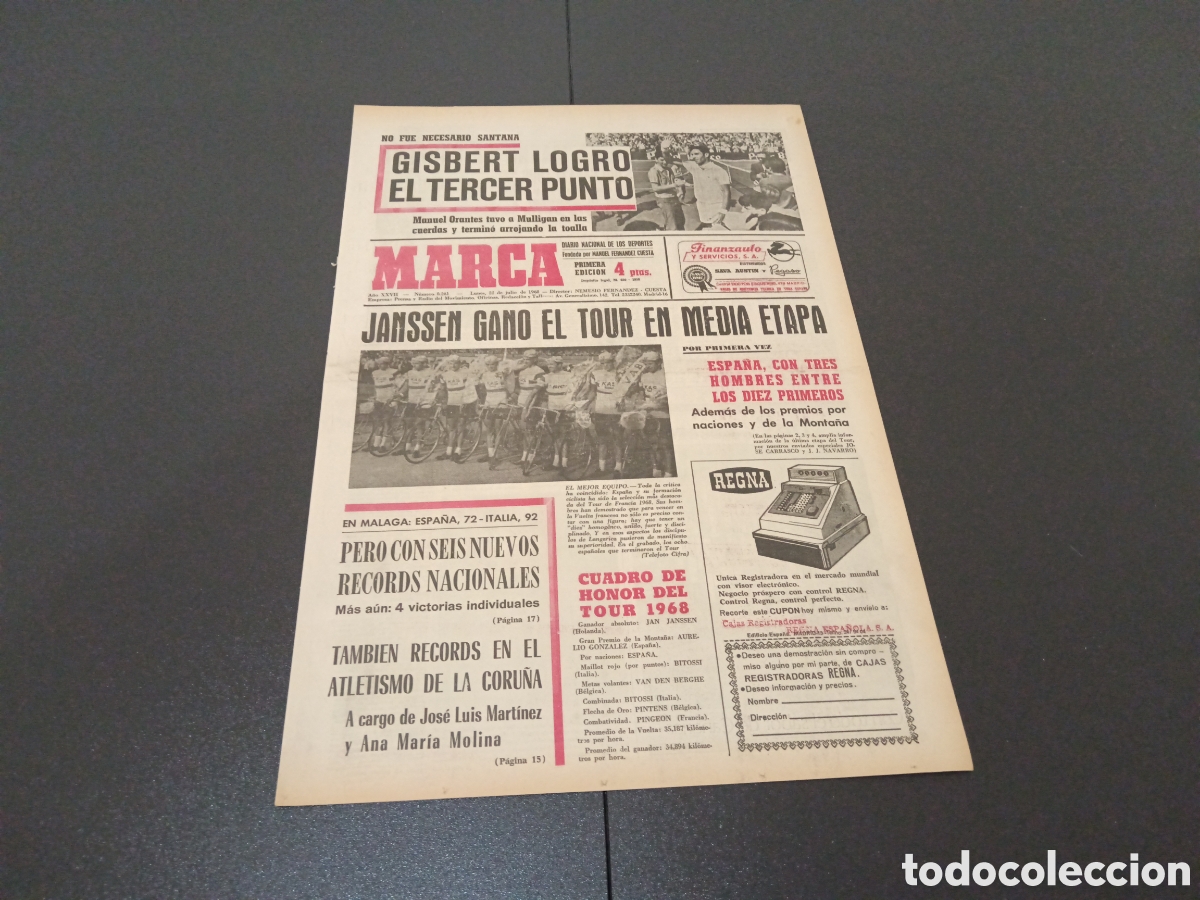 Coleccionismo deportivo: MARCA 22/07/1968 - Foto 1
