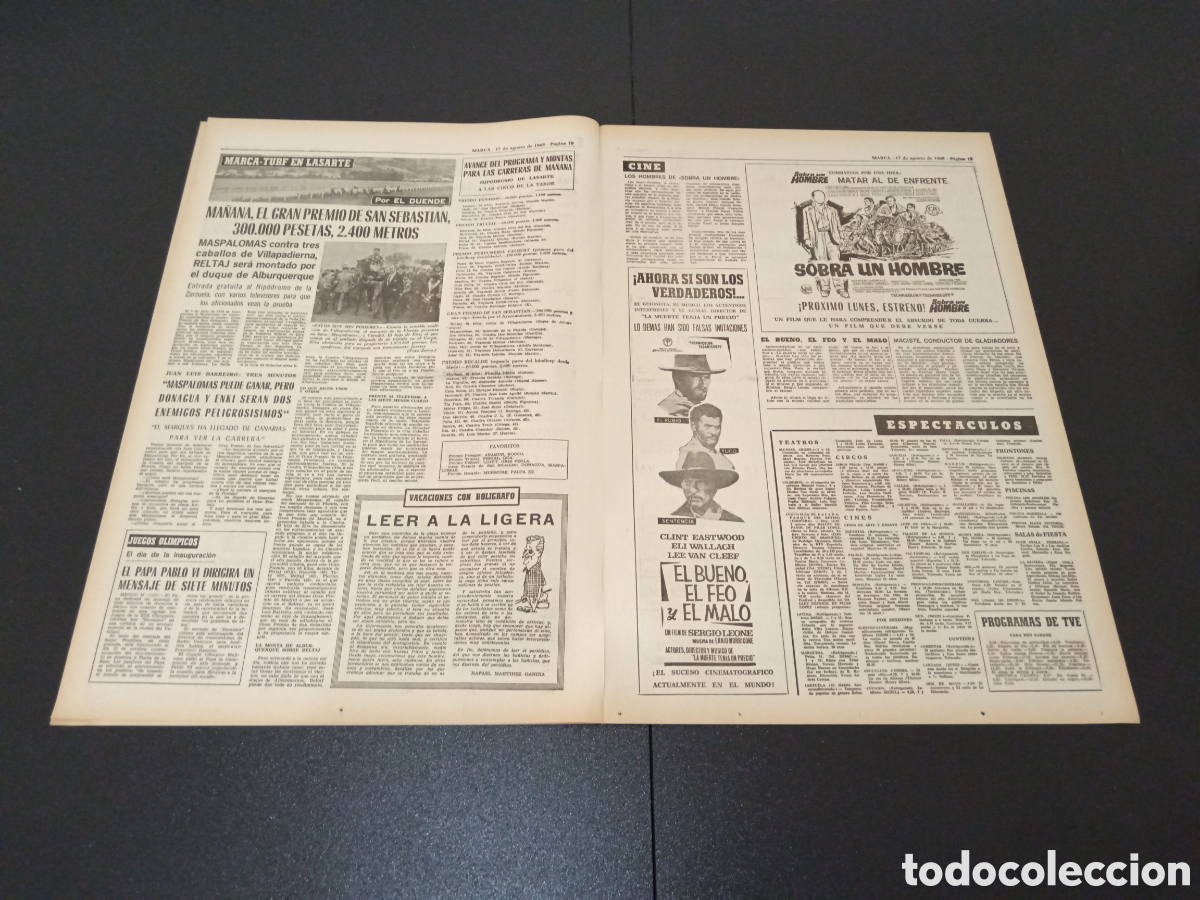 Coleccionismo deportivo: MARCA 17/08/1968 - Foto 3
