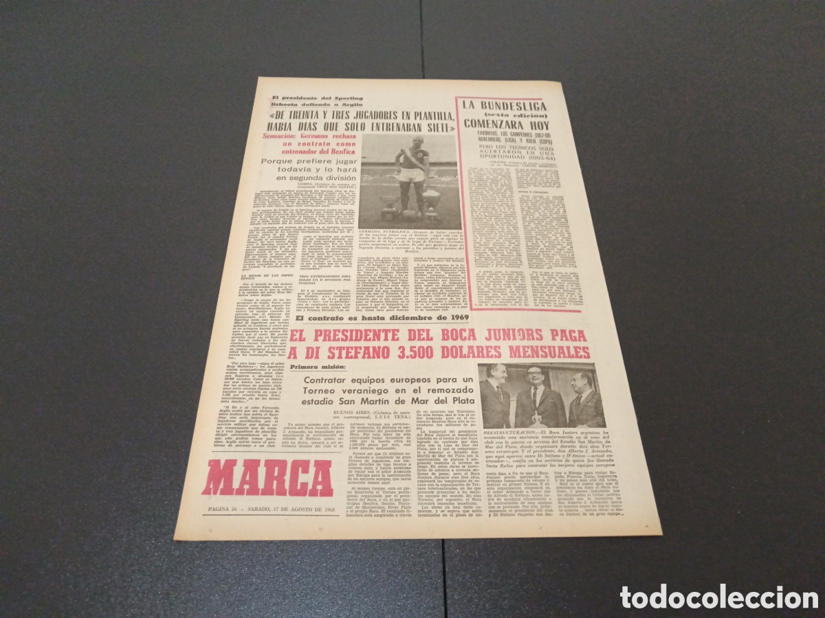 Coleccionismo deportivo: MARCA 17/08/1968 - Foto 4