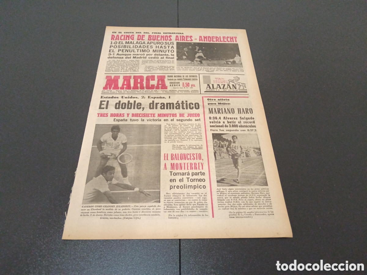Coleccionismo deportivo: MARCA 18/08/1968 - Foto 1
