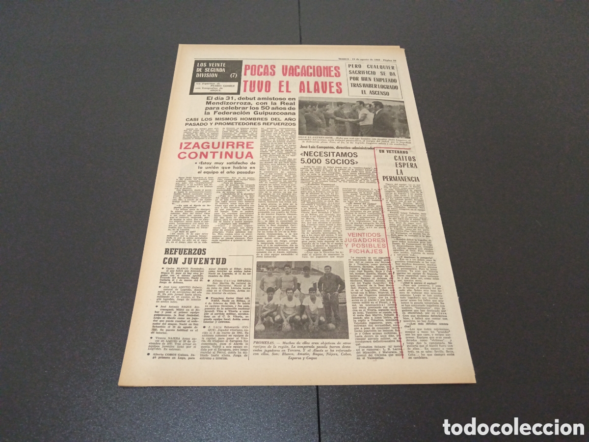 Coleccionismo deportivo: MARCA 19/08/1968 - Foto 5