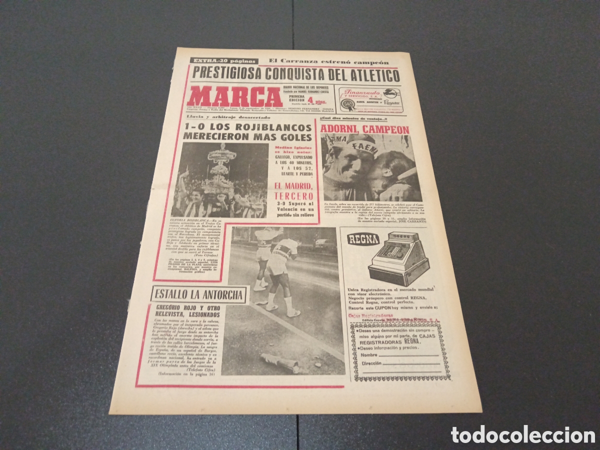 Coleccionismo deportivo: MARCA 02/09/1968 - Foto 1