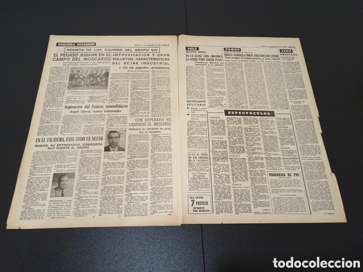 Coleccionismo deportivo: MARCA 05/09/1968 - Foto 3