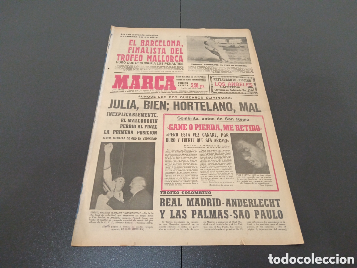 Coleccionismo deportivo: MARCA 09/08/1969 - Foto 1