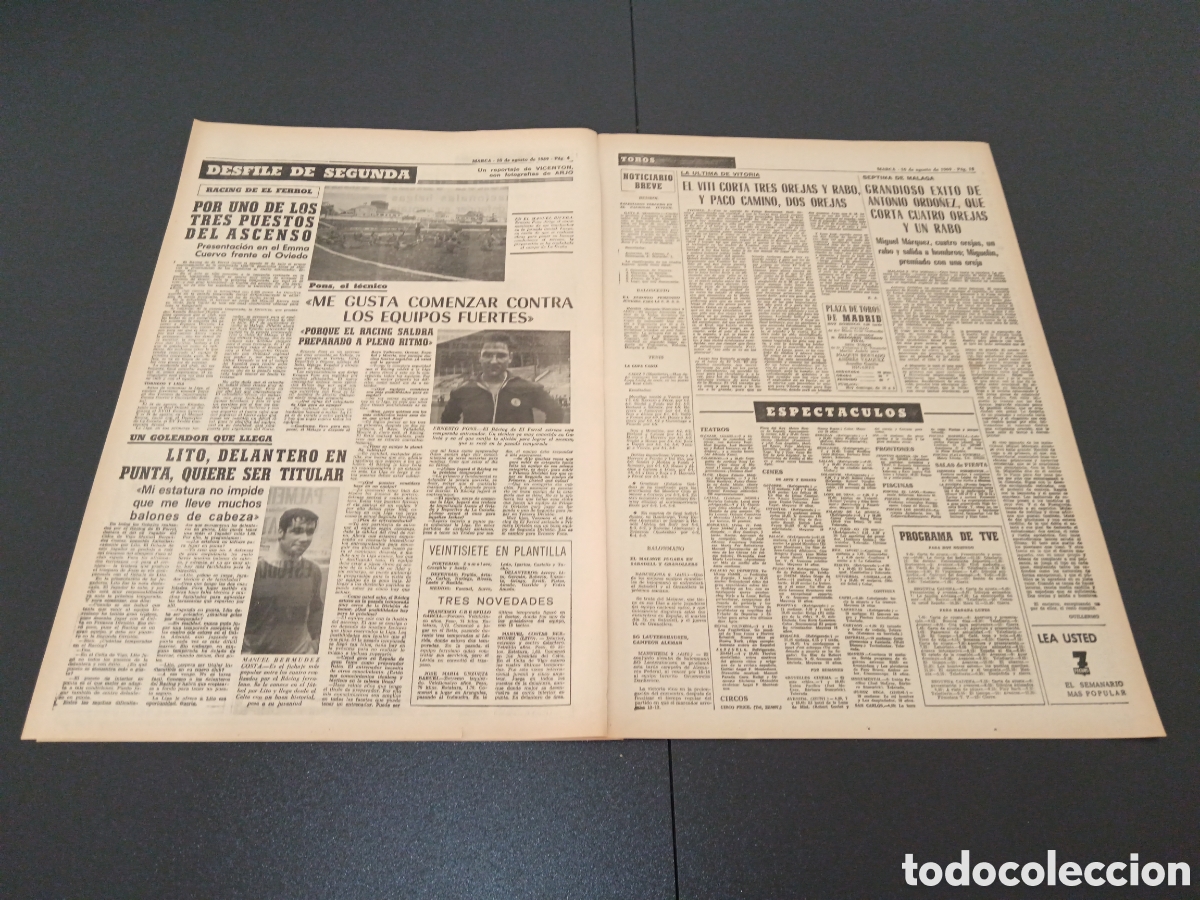 Coleccionismo deportivo: MARCA 10/08/1969 - Foto 3