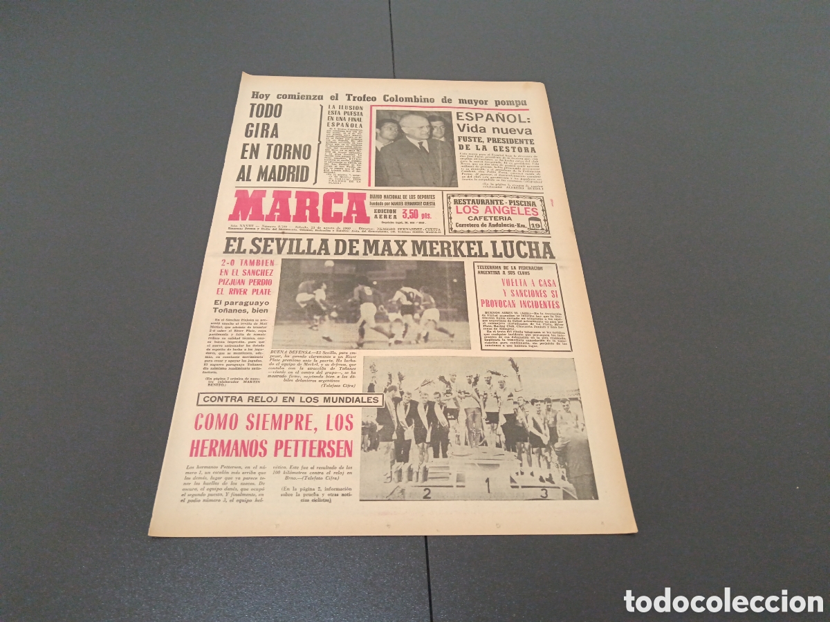 Coleccionismo deportivo: MARCA 23/08/1969 - Foto 1