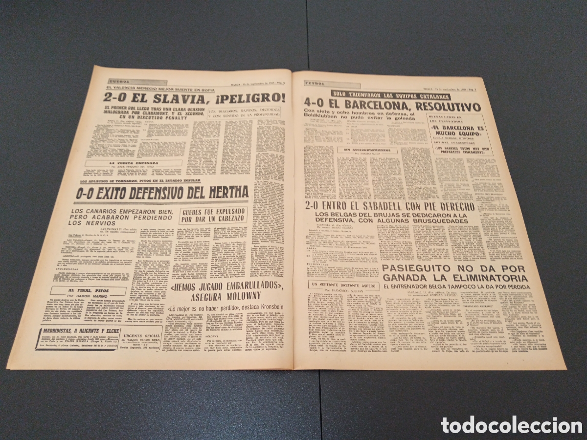 Coleccionismo deportivo: MARCA 18/09/1969 - Foto 4
