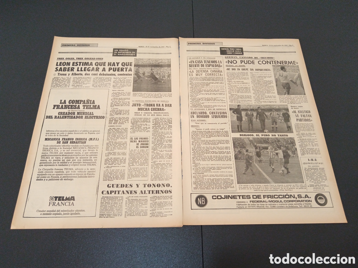 Coleccionismo deportivo: MARCA 22/09/1969 - Foto 3