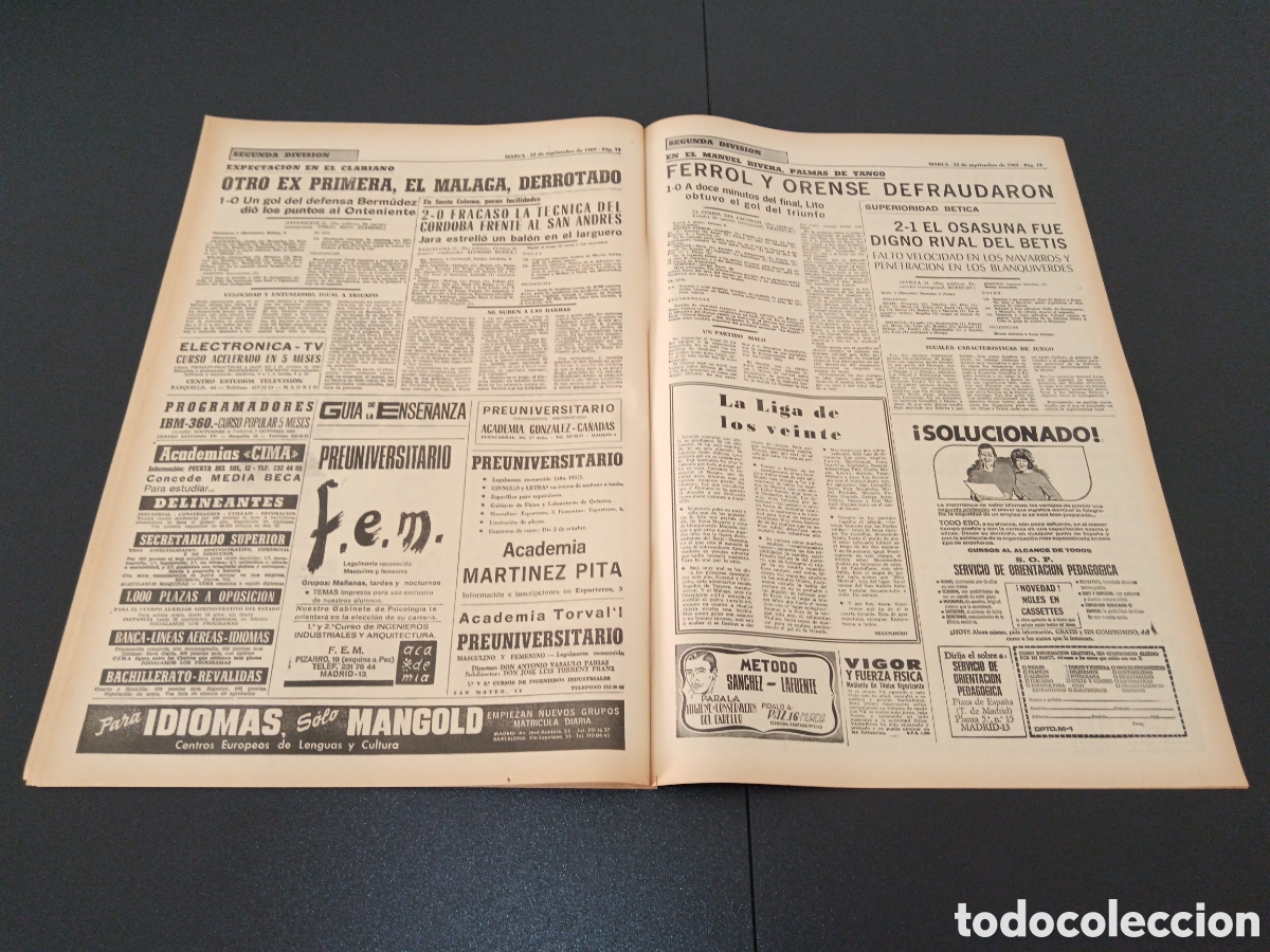Coleccionismo deportivo: MARCA 22/09/1969 - Foto 8
