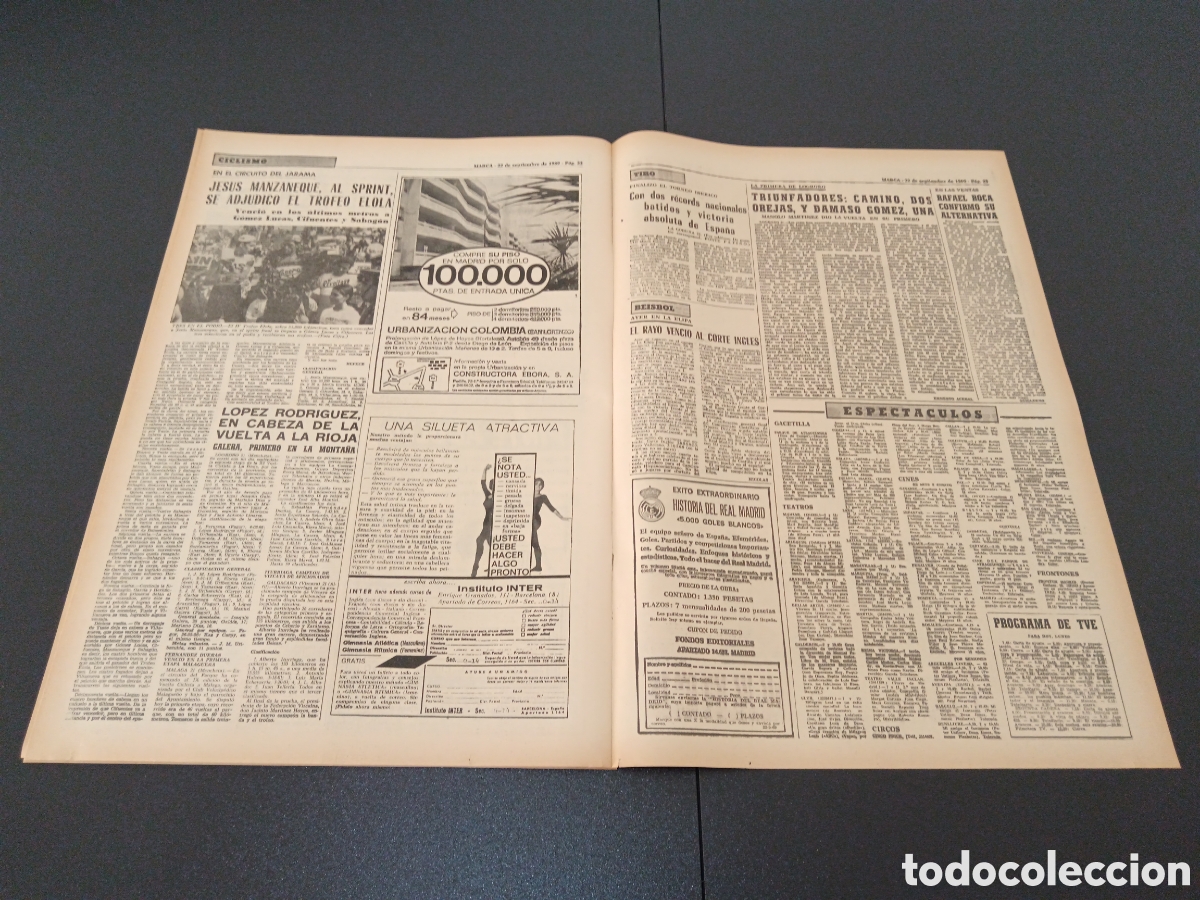 Coleccionismo deportivo: MARCA 22/09/1969 - Foto 10