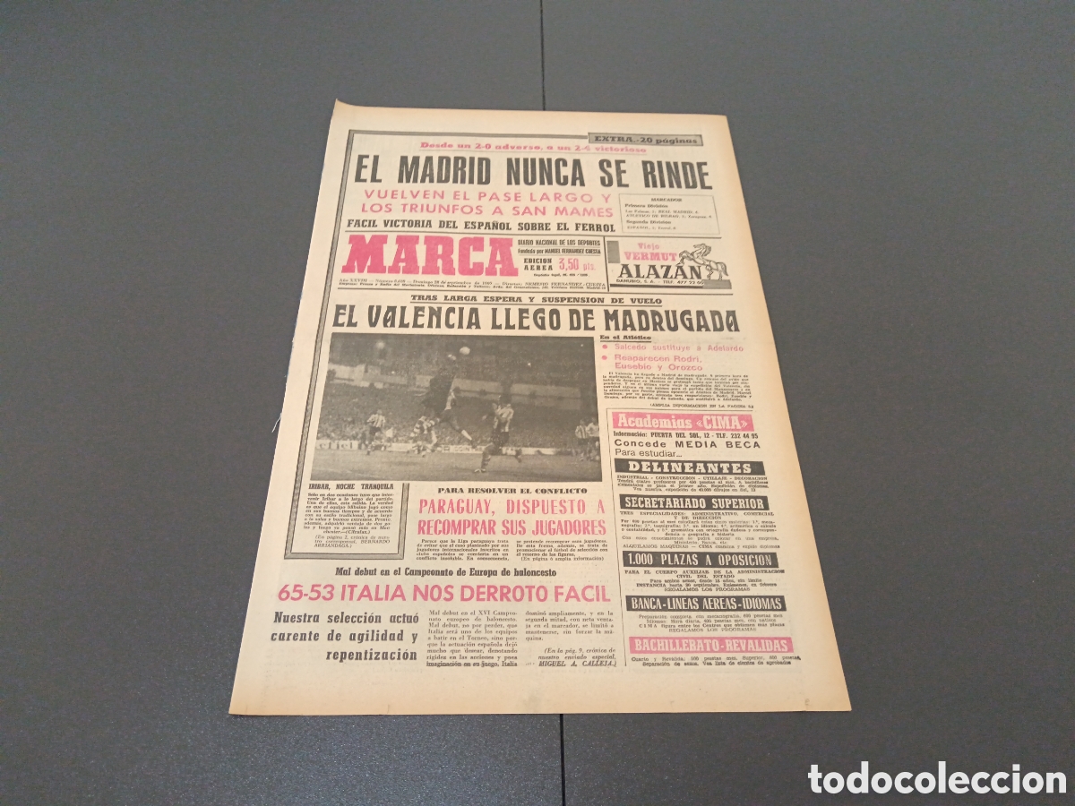 Coleccionismo deportivo: MARCA 28/09/1969 - Foto 1