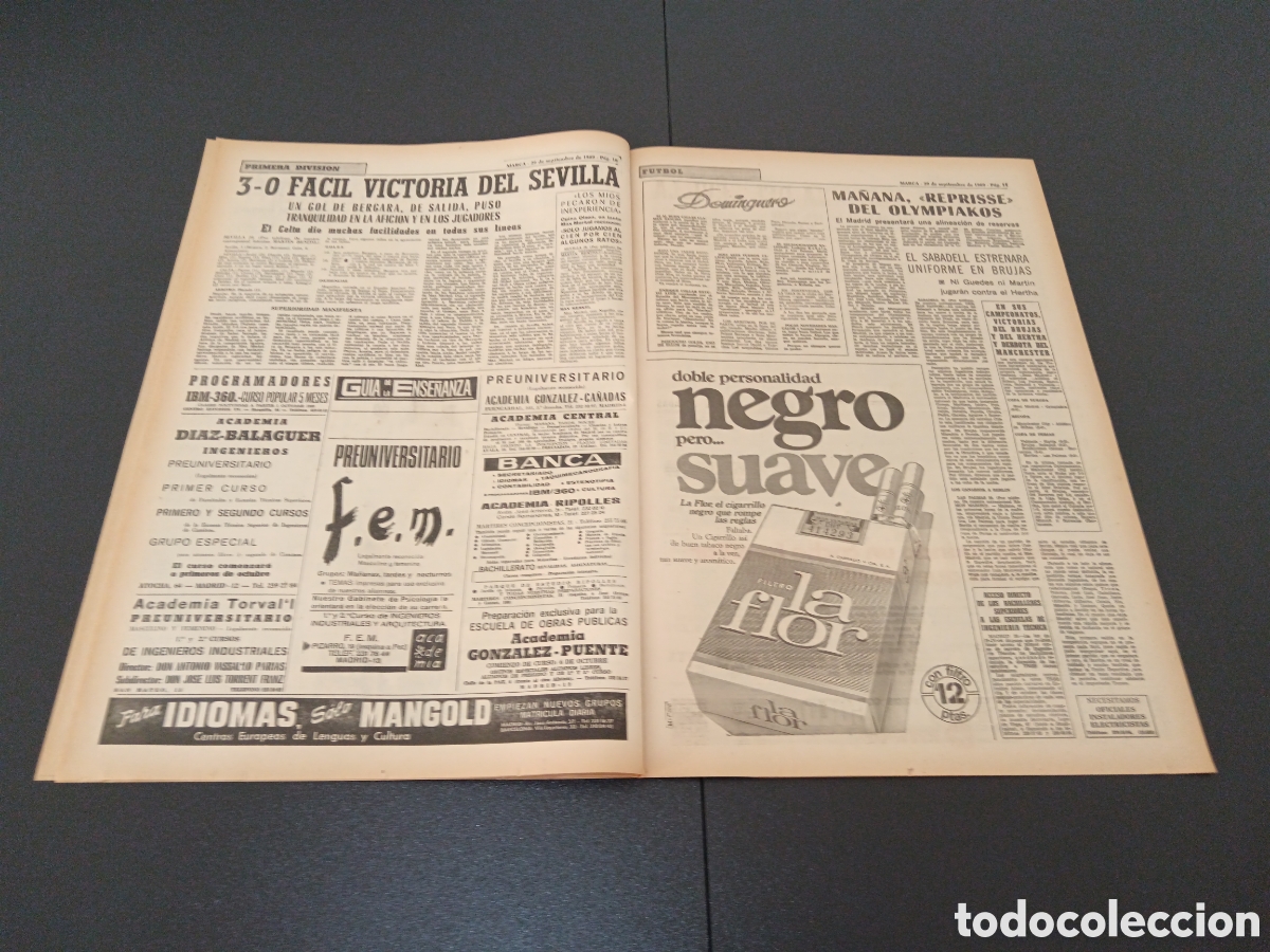 Coleccionismo deportivo: MARCA 29/09/1969 - Foto 6