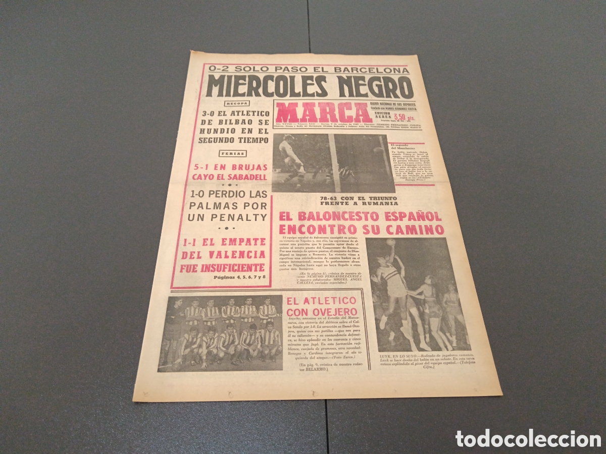 Coleccionismo deportivo: MARCA 02/10/1969 - Foto 1
