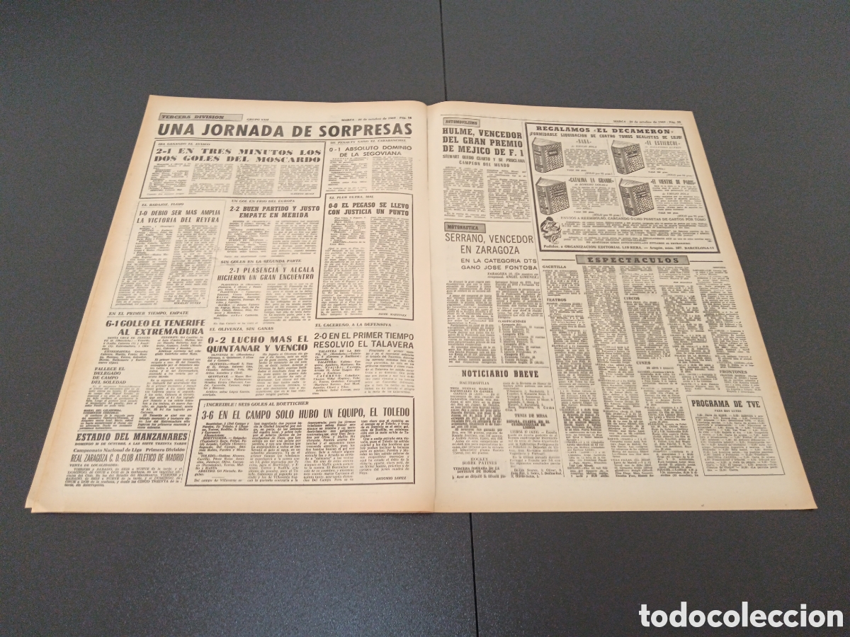 Coleccionismo deportivo: MARCA 20/10/1969 - Foto 9