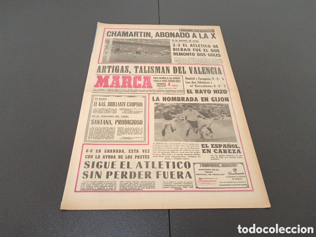 Coleccionismo deportivo: MARCA 20/10/1969 - Foto 1