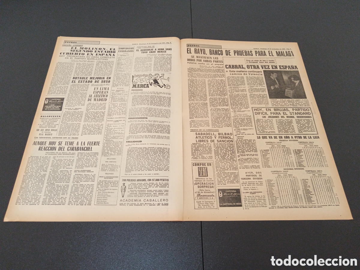 Coleccionismo deportivo: MARCA 16/11/1969 - Foto 5