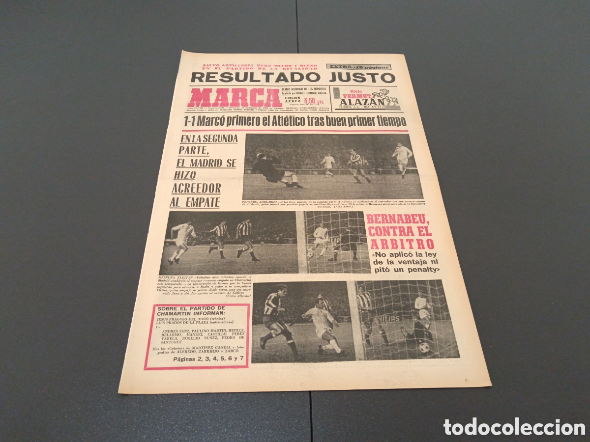 Coleccionismo deportivo: MARCA 16/11/1969 - Foto 1