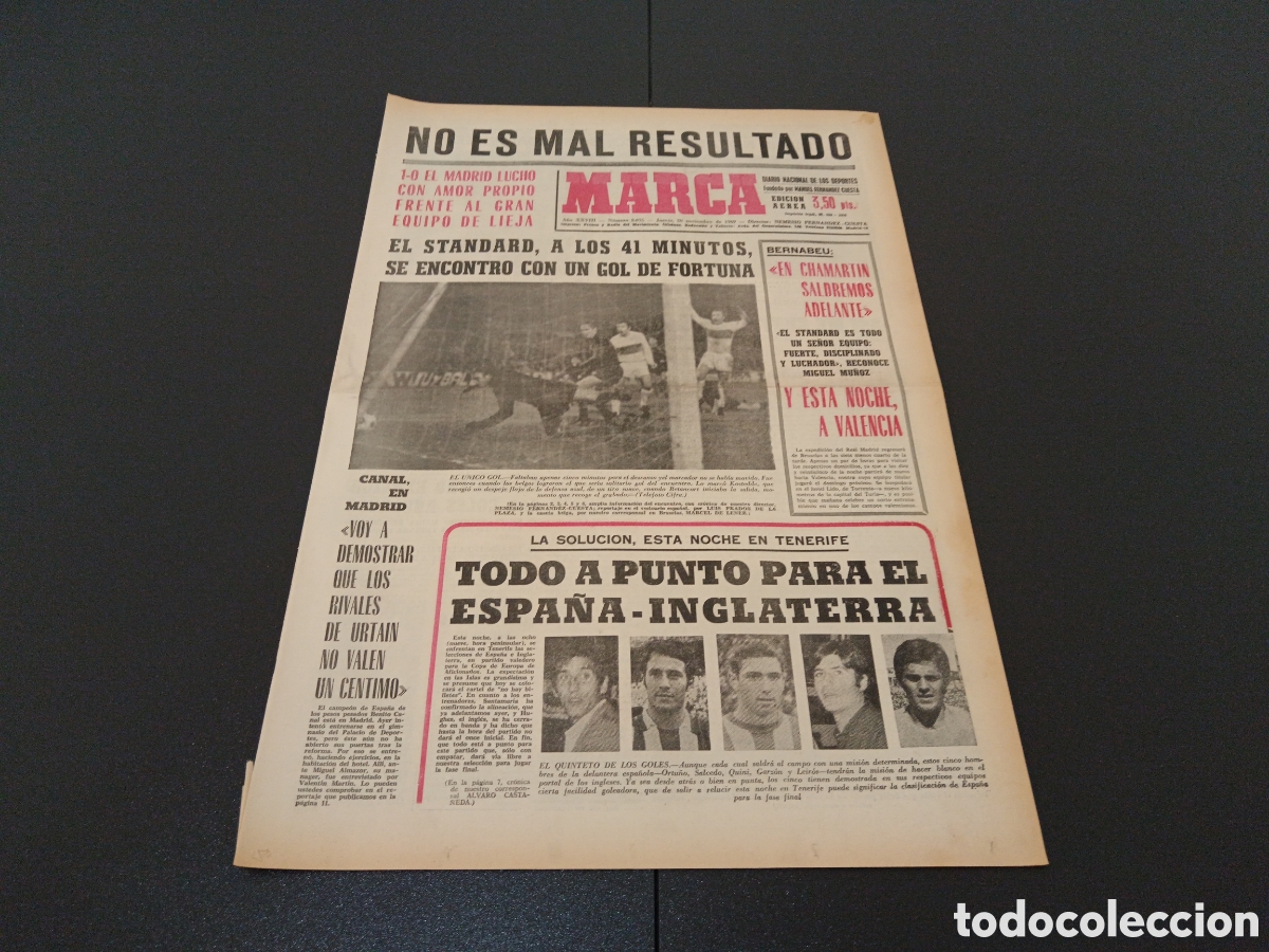 Coleccionismo deportivo: MARCA 20/11/1969 - Foto 1