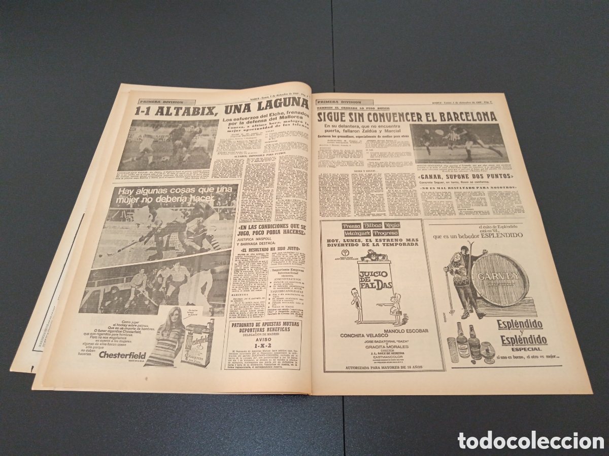 Coleccionismo deportivo: MARCA 01/12/1969 - Foto 4