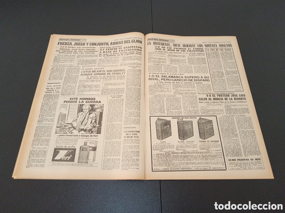 Coleccionismo deportivo: MARCA 01/12/1969 - Foto 8