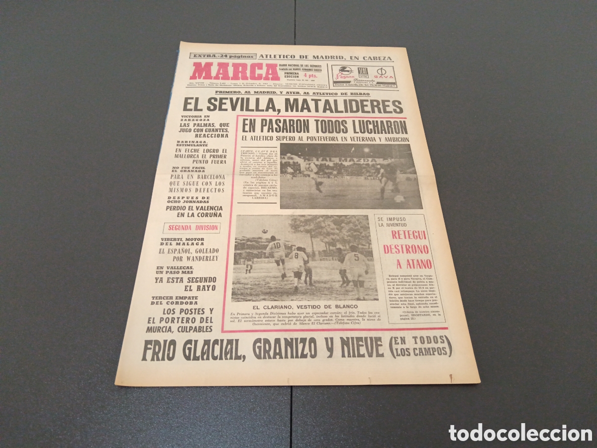 Coleccionismo deportivo: MARCA 01/12/1969 - Foto 1