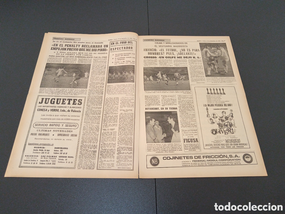 Coleccionismo deportivo: MARCA 15/12/1969 - Foto 3