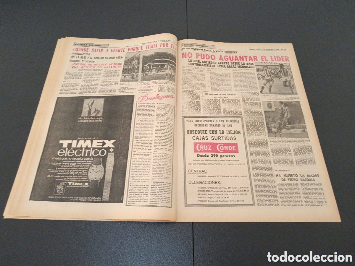 Coleccionismo deportivo: MARCA 15/12/1969 - Foto 7