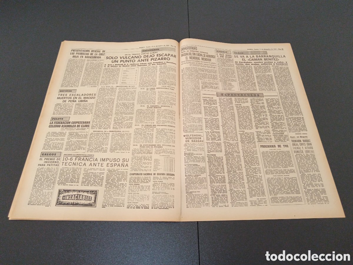 Coleccionismo deportivo: MARCA 15/12/1969 - Foto 11