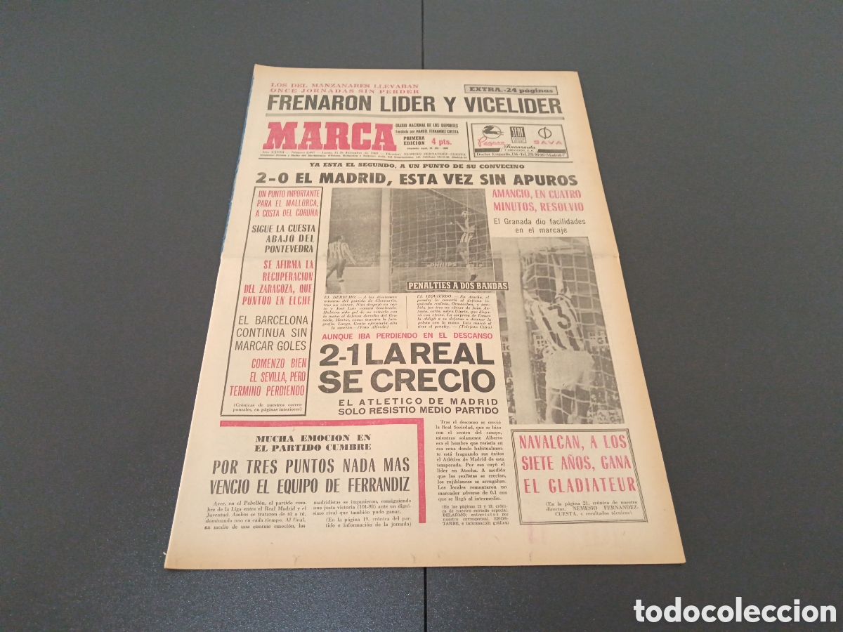 Coleccionismo deportivo: MARCA 15/12/1969 - Foto 1