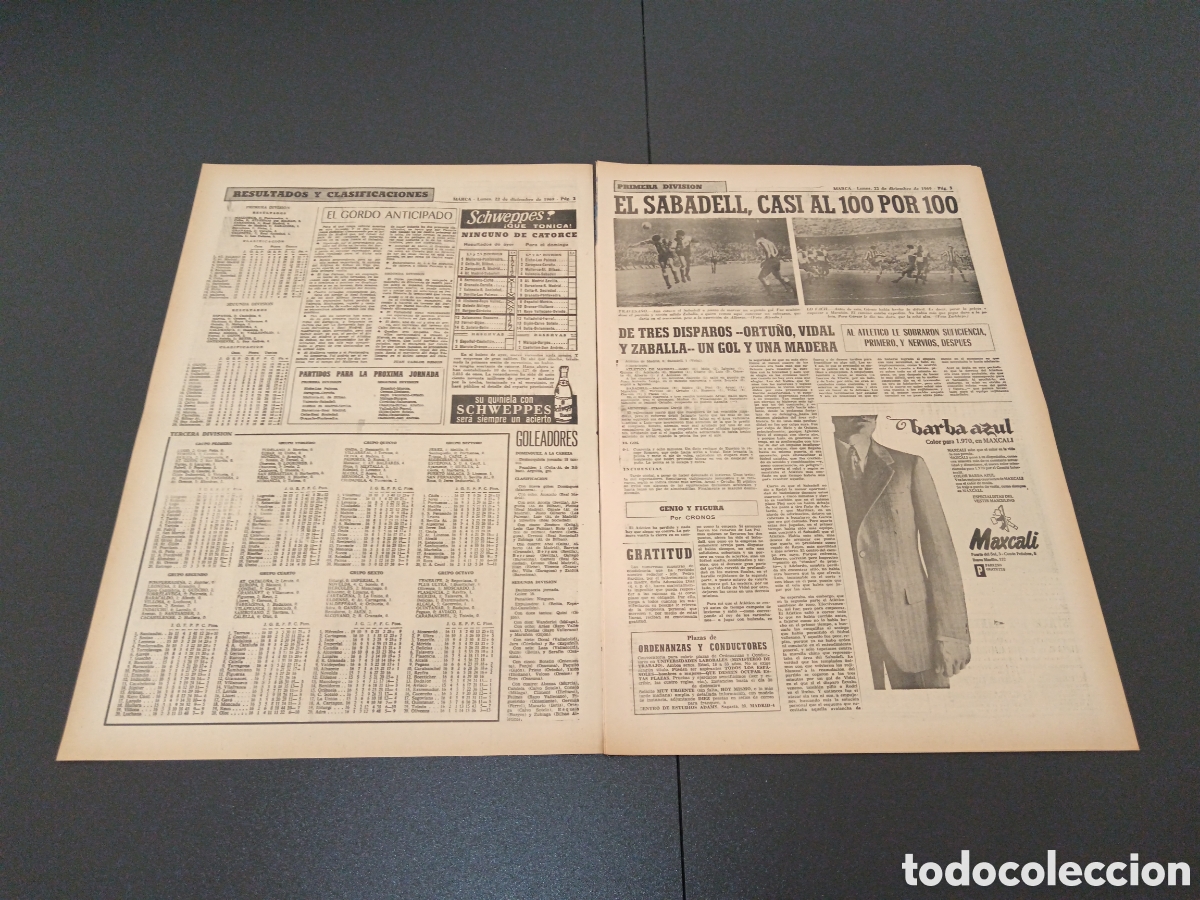 Coleccionismo deportivo: MARCA 22/12/1969 - Foto 2