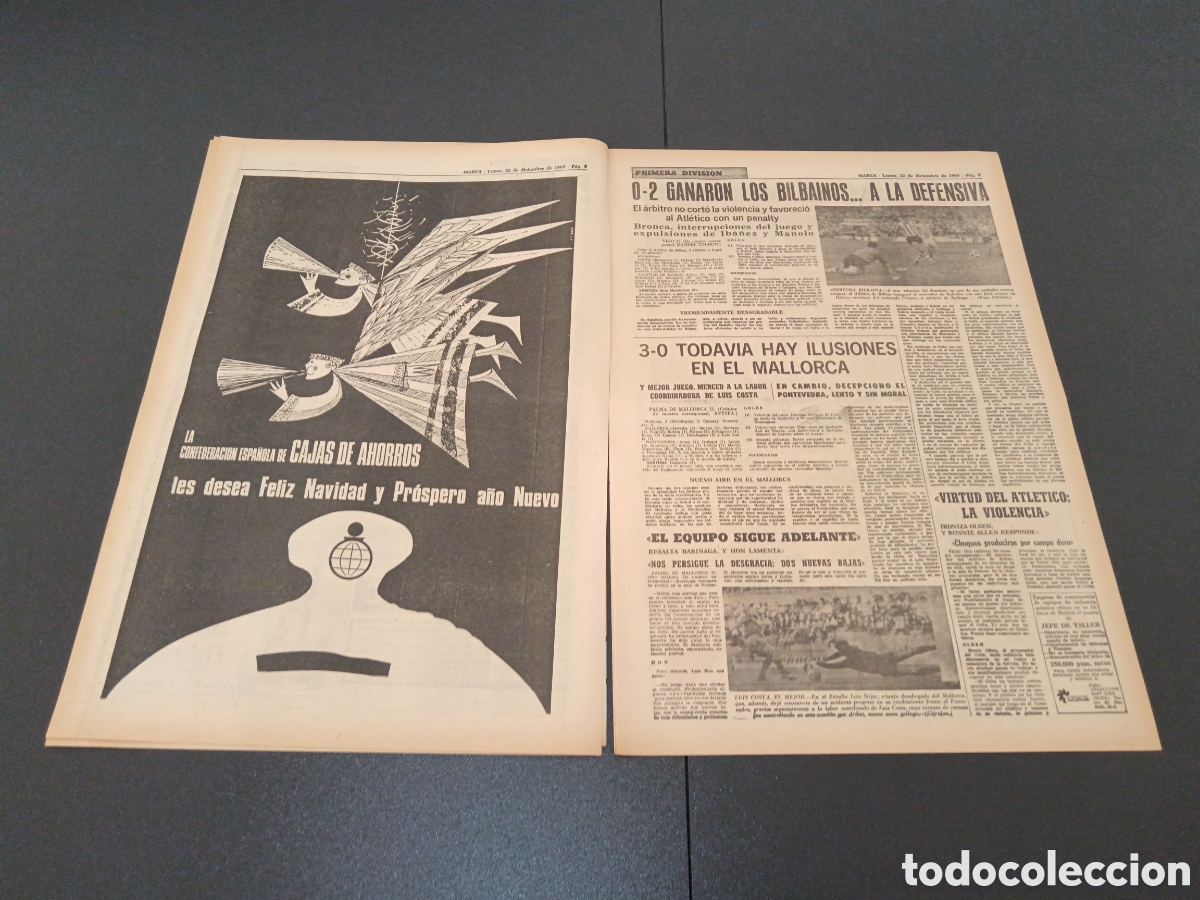Coleccionismo deportivo: MARCA 22/12/1969 - Foto 5