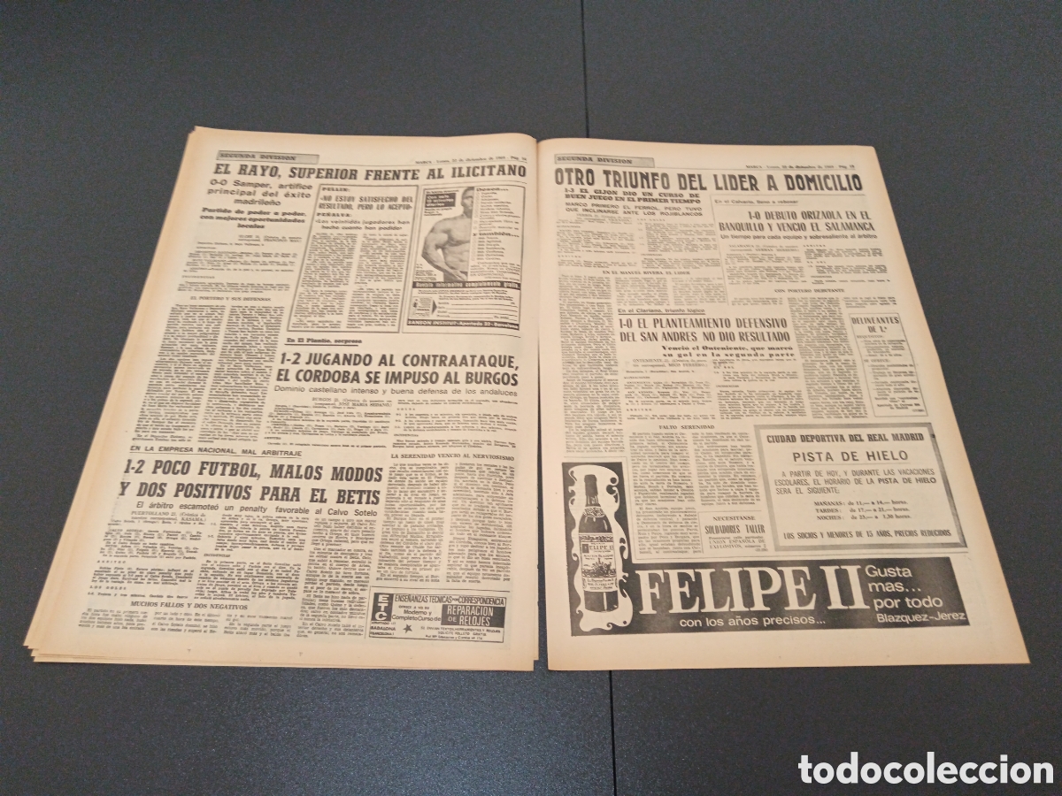Coleccionismo deportivo: MARCA 22/12/1969 - Foto 8