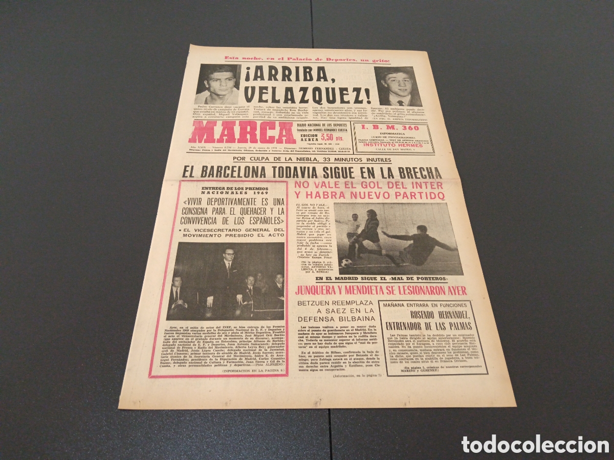 Coleccionismo deportivo: MARCA 29/01/1970 - Foto 1
