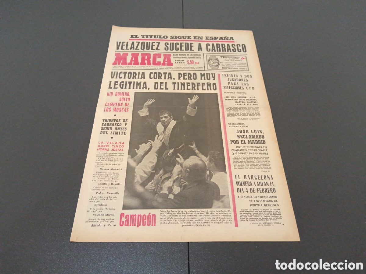 Coleccionismo deportivo: MARCA 30/01/1970 - Foto 1