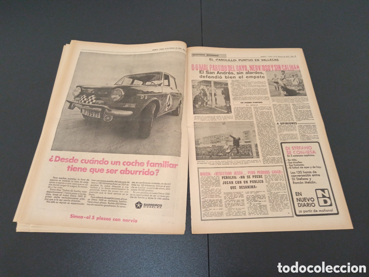 Coleccionismo deportivo: MARCA 16/02/1970 - Foto 8