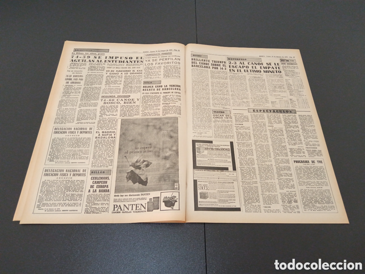Coleccionismo deportivo: MARCA 23/02/1970 - Foto 9
