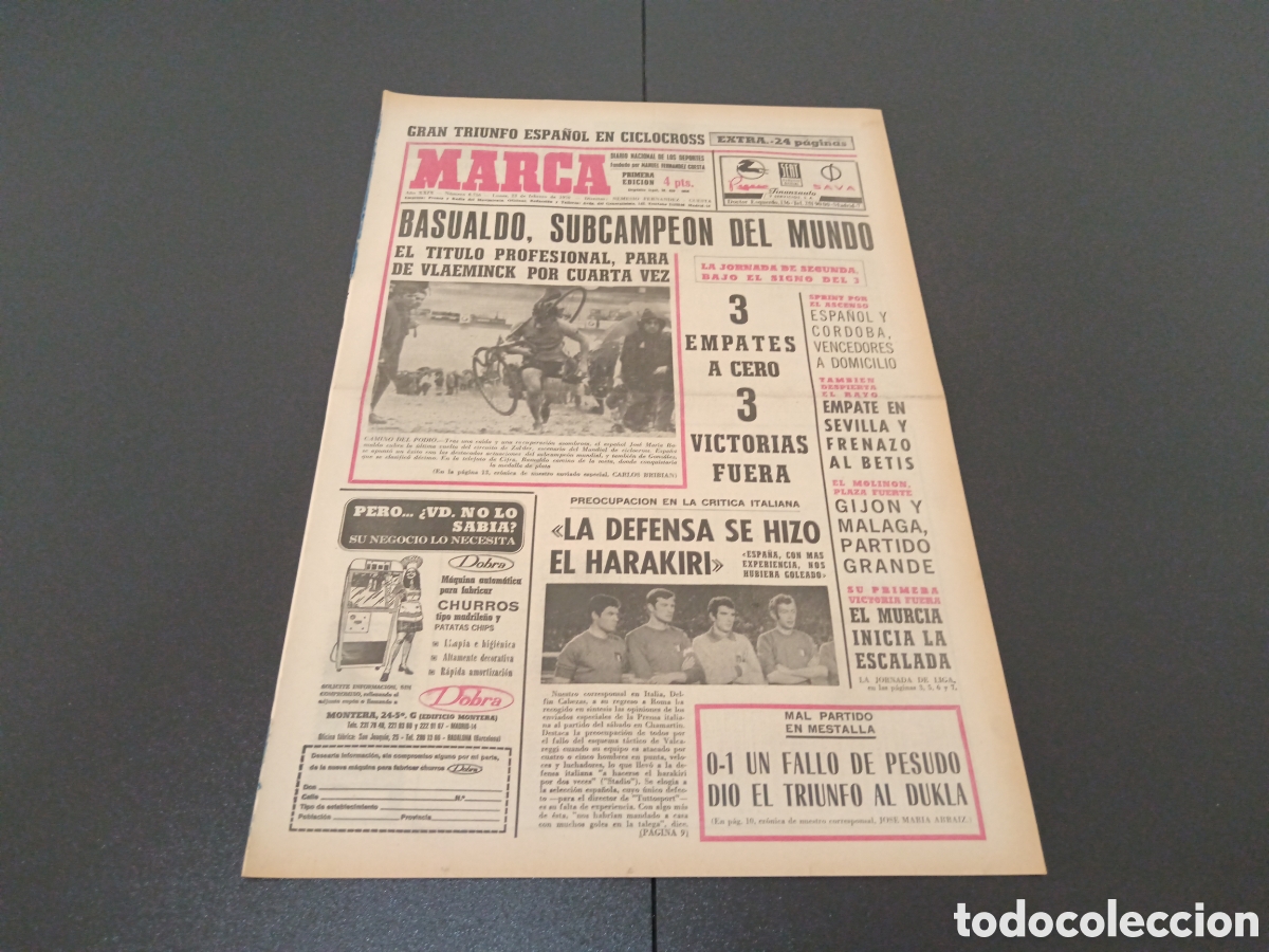 Coleccionismo deportivo: MARCA 23/02/1970 - Foto 1