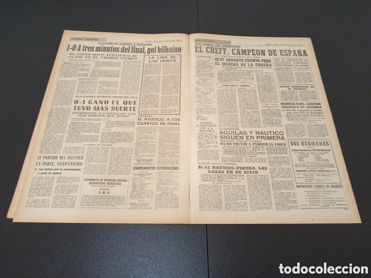 Coleccionismo deportivo: MARCA 27/04/1970 - Foto 5