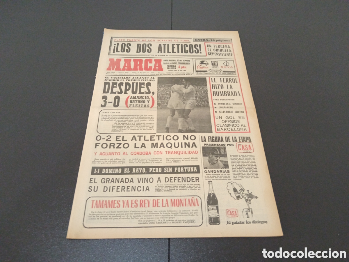 Coleccionismo deportivo: MARCA 11/05/1970 - Foto 1
