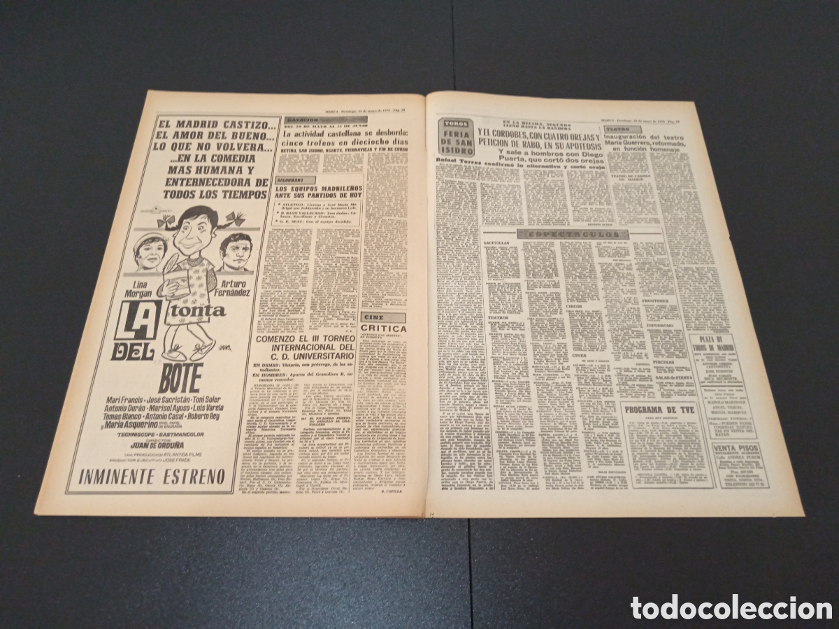 Coleccionismo deportivo: MARCA 24/05/1970 - Foto 8