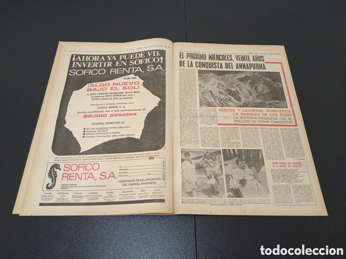 Coleccionismo deportivo: MARCA 01/06/1970 - Foto 8