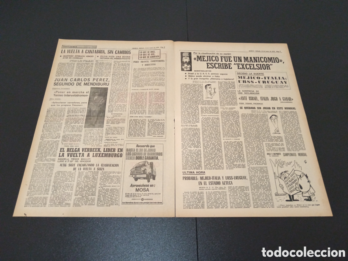 Coleccionismo deportivo: MARCA 13/06/1970 - Foto 2