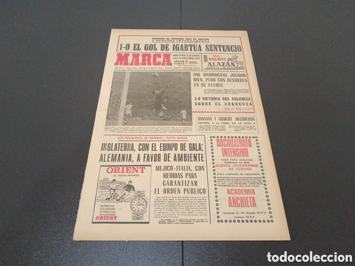 Coleccionismo deportivo: MARCA 14/06/1970 - Foto 1