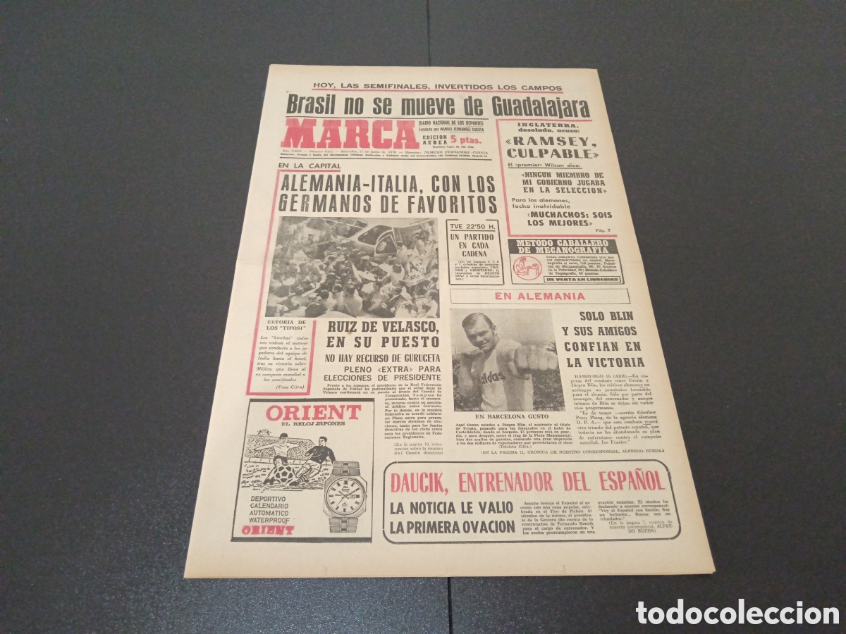 Coleccionismo deportivo: MARCA 17/06/1970 - Foto 1