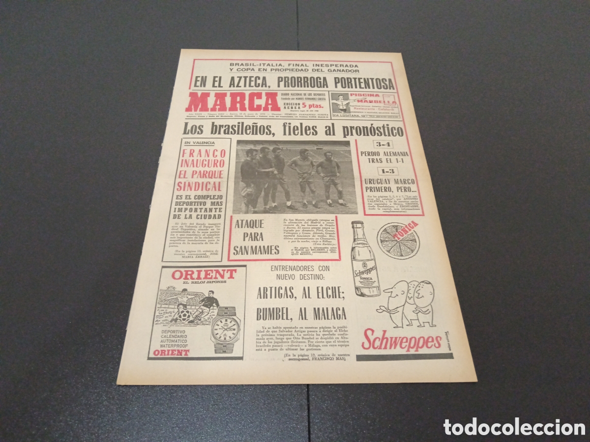 Coleccionismo deportivo: MARCA 18/06/1970 - Foto 1