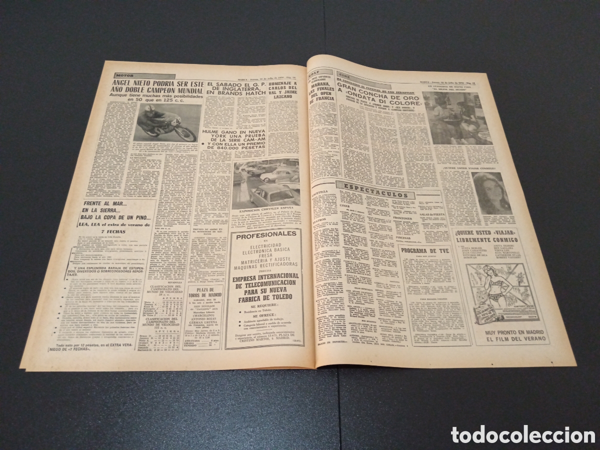 Coleccionismo deportivo: MARCA 16/07/1970 - Foto 4